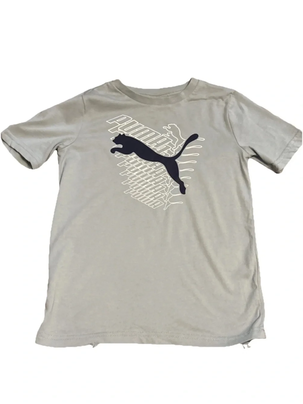 (2) PUMA boys T-shirts & Athletic Shorts Sets Big Logo Sage White Black Size 7 - Picture 5 of 16
